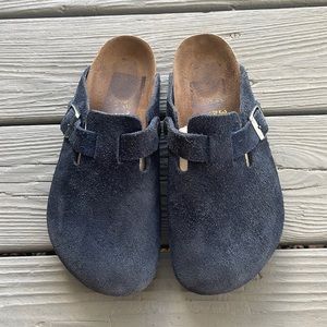Birkenstock Boston slides navy blue